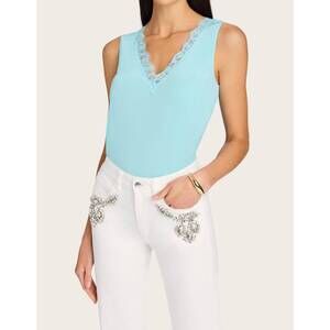 NEW GENERATION LOVE marie lace combo tank in aqua